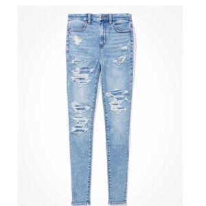 American Eagle Outfitters Sky Blue Ripped Jeggings
